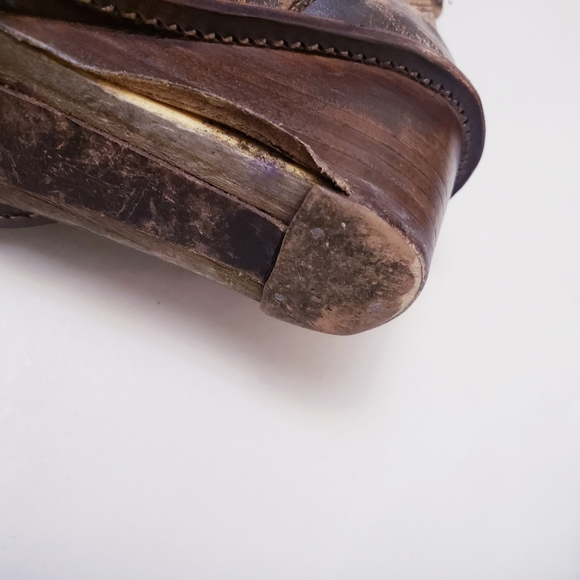 Bedstu Cobbler Series Dutchess Distressed Leather Wedge Brown Boots, Size 6 - Picture 9 of 11